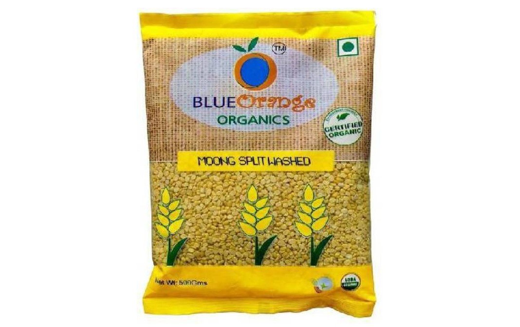 Blue Orange Organics Moong Split Washed    Pack  500 grams